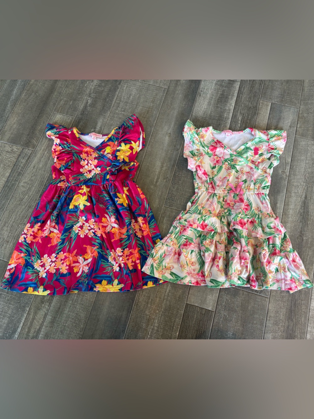 Two Tommy Bahama Girls Floral Dresses